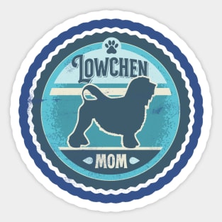 Lowchen Mom - Distressed Little Lion Dog Silhouette Design Sticker